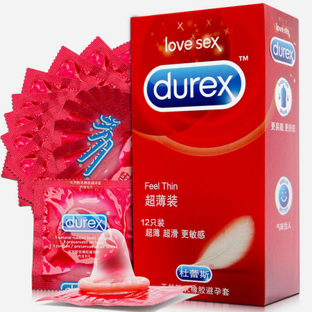 杜蕾斯durex 避孕套 超薄装12只