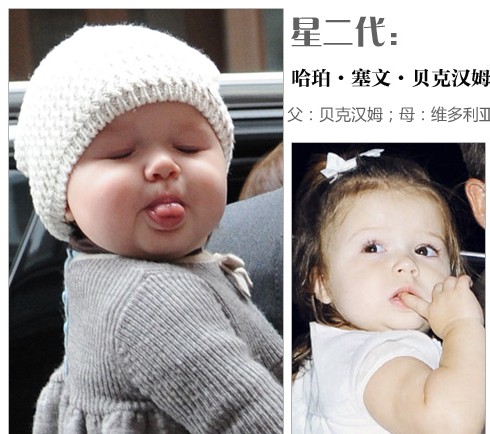 哈珀·塞文·贝克汉姆,0.5岁,贝克汉姆和维多利亚之女小七....