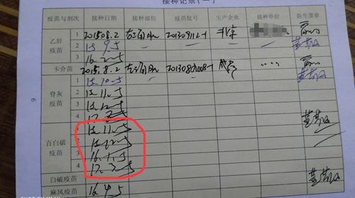 有家长发现以往接种记录无生产厂家和批次