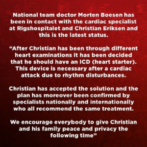 丹麦球员将植入ICD！防心肌梗塞猝死，植入式去颤器保命
