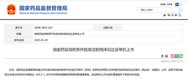HER2阳性胆道癌精准治疗迎来突破,百济神州双特异性抗体泽尼达妥单抗中国获批