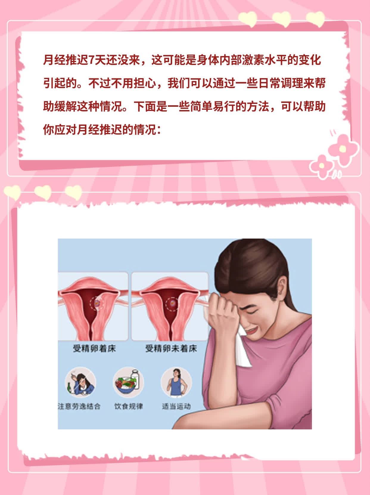 月经推迟7天未到访，原因揭秘！
