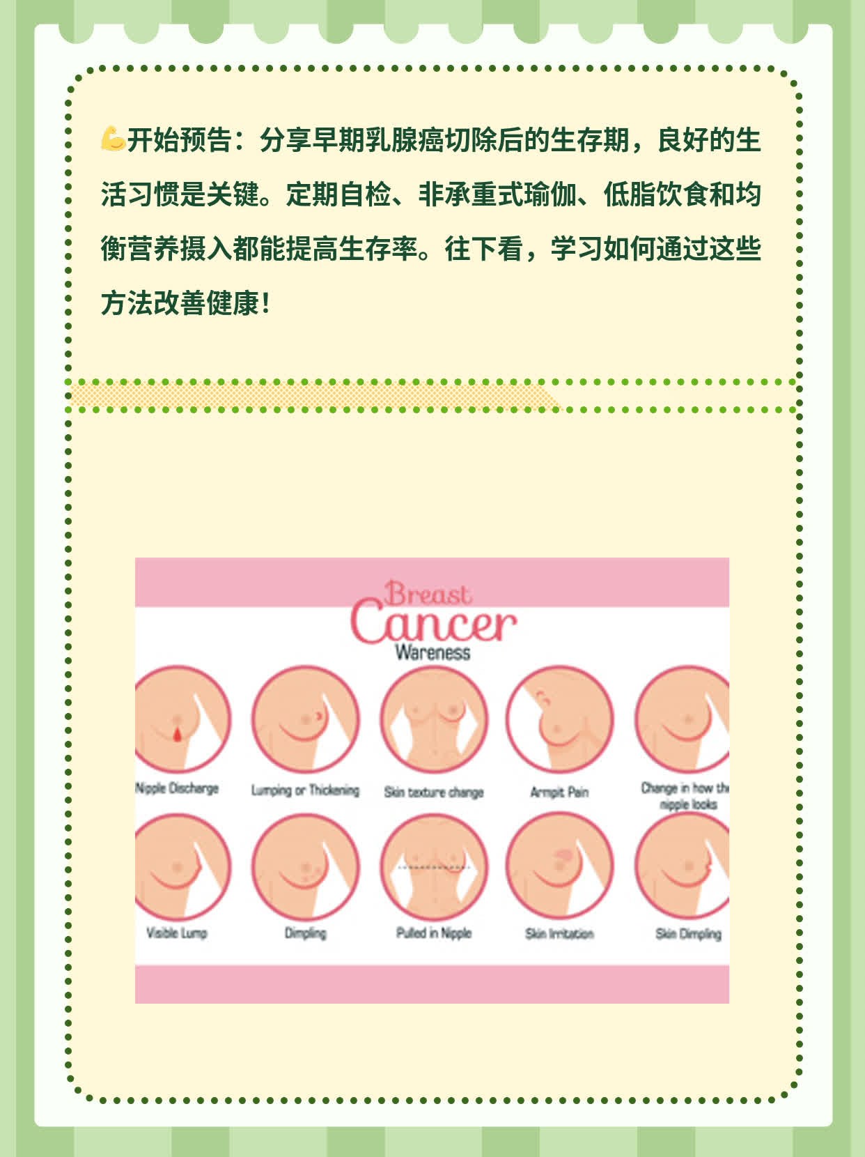 「分享」早期乳腺癌切除后生存期？